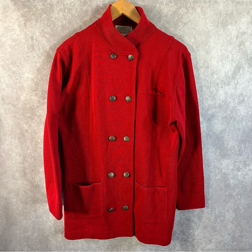 Doncaster Jacket Women Large L Red Long Sleeve Double Breasted Button‎ Cardigan
